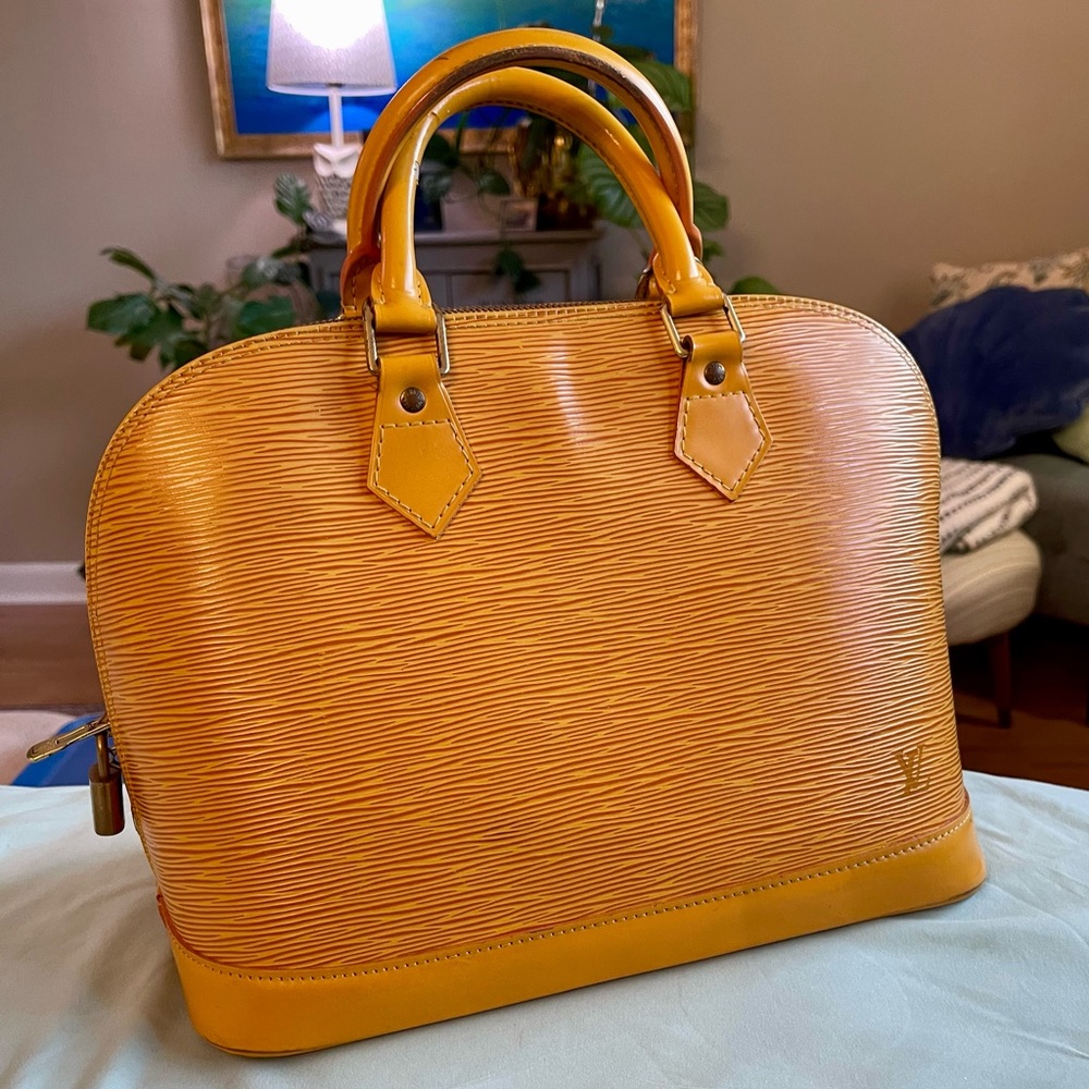 Vuitton Yellow Epi Leather Alma Bag